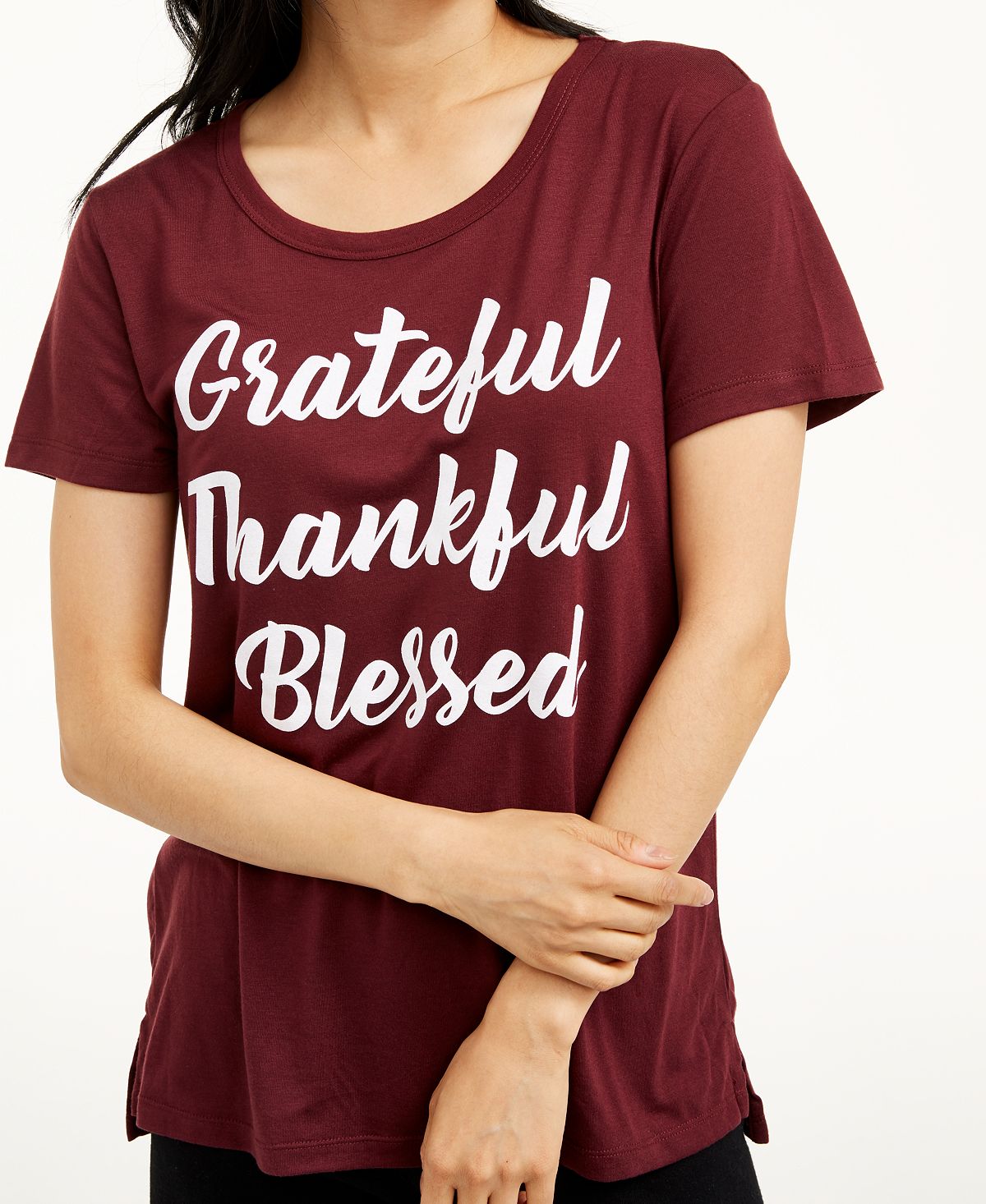 Camiseta Love Tribe Junior's Grateful Thankful Blessed Vermelha Tamanho P