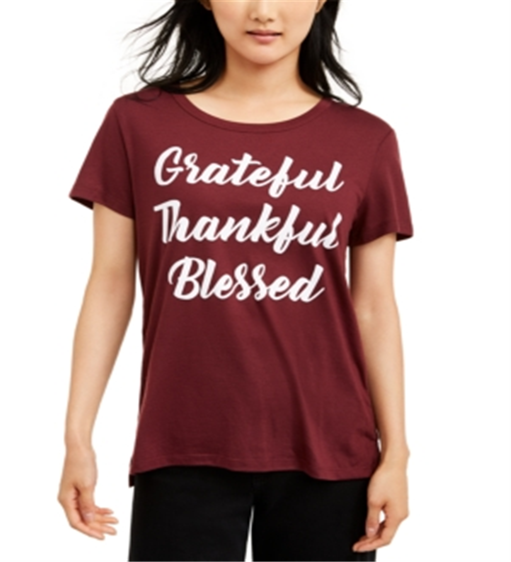 Camiseta Love Tribe Junior's Grateful Thankful Blessed Vermelha Tamanho P