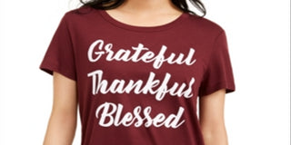 Camiseta Love Tribe Junior's Grateful Thankful Blessed Vermelha Tamanho P