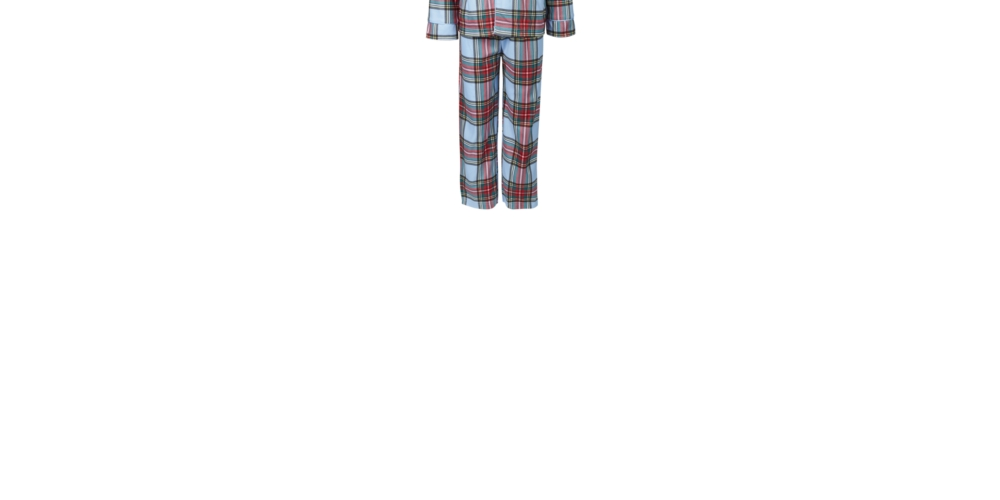 Pijama Família Feminino Combinando Infantil Conjunto de Pijama Família Azul Tamanho 6-7