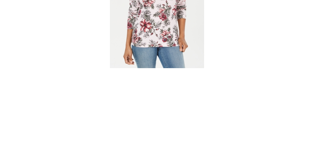 Karen Scott Blusa Feminina Estampada Decote Redondo Rosa Tamanho P