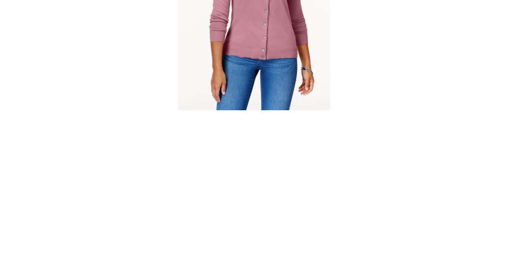 Karen Scott Cardigan Feminino Gola Redonda Rosa Tamanho Pequeno Pequeno
