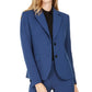 Blazer feminino listrado com botões Anne Klein, jaqueta azul para usar no trabalho, tamanho 6