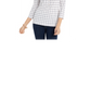 Camisa polo feminina Charter Club com estampa de manga 3/4, branca, tamanho P