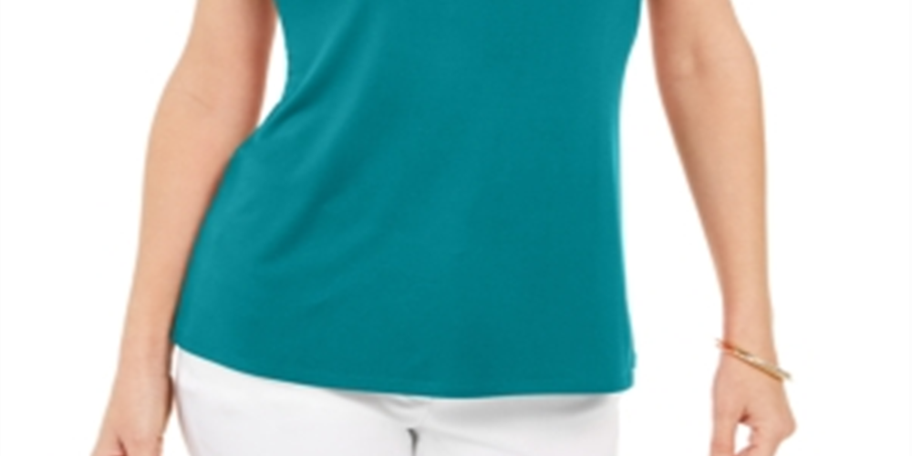 JM Collection Regata Feminina com Decote Redondo Verde Tamanho XS