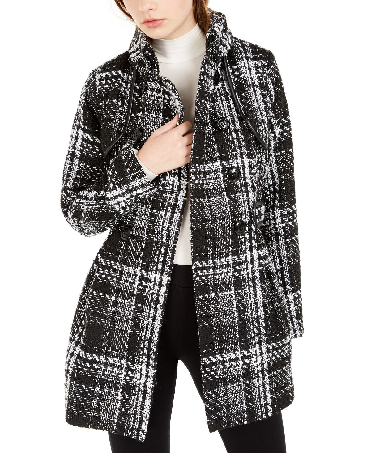 Casaco BCX Junior's Double Breasted Preto Tamanho L