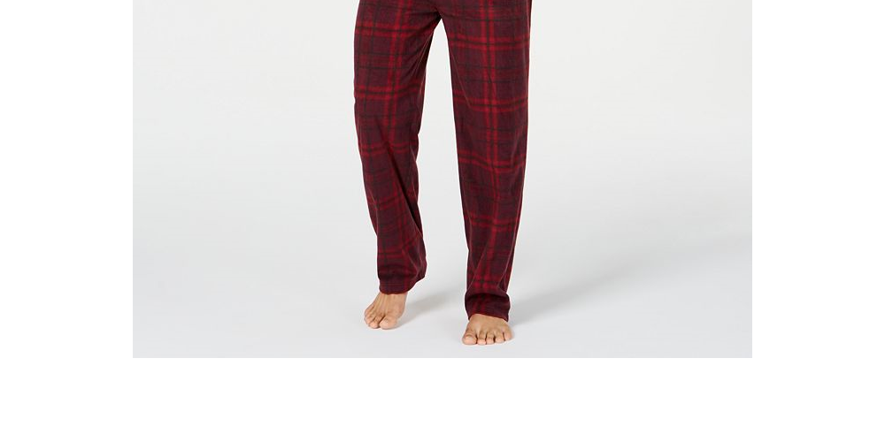 Conjunto de pijama de lã xadrez masculino Club Room, roxo, tamanho XX-G