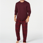 Conjunto de pijama de lã xadrez masculino Club Room, roxo, tamanho XX-G