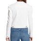 Jaqueta jeans feminina Sanctuary Collette com gola desfiada, branca, tamanho médio