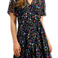 Vestido estilo envelope com estampa floral Calvin Klein feminino, azul, tamanho 0 pequeno