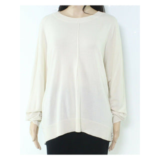 Alfani Suéter Feminino Alto Baixo Pulôver Túnica Branca Tamanho X-G