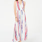 Vestido longo feminino arco-íris INC International Concepts, branco, tamanho pequeno G