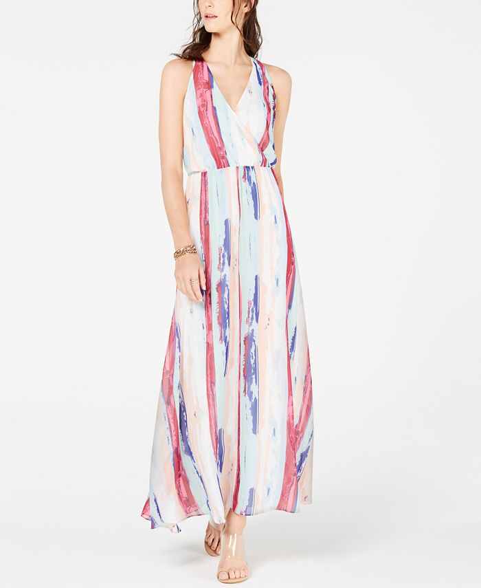 Vestido longo feminino arco-íris INC International Concepts, branco, tamanho pequeno G