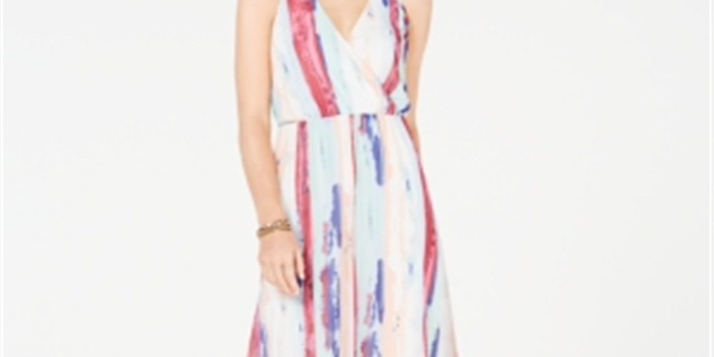 Vestido longo feminino arco-íris INC International Concepts, branco, tamanho pequeno G