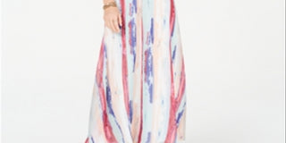 Vestido longo feminino arco-íris INC International Concepts, branco, tamanho pequeno G