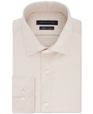 Camisa social masculina Tommy Hilfiger Athletic Fit Performance Stretch Th Flex Collar Solid, tamanho marrom, 16x32x33