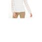 Blusa feminina Alfani transparente com listras e manga balão, branca, tamanho pequeno G