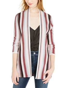 Cardigan feminino listrado com frente aberta da INC International Concepts, rosa, tamanho pequeno G