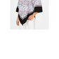 Blusa poncho estampada feminina Alfani azul tamanho pequeno G