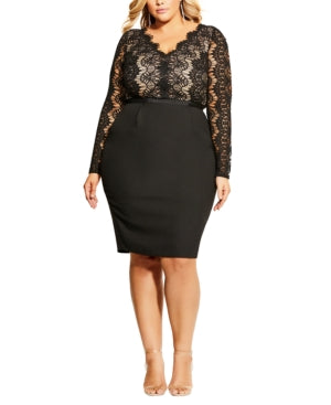 City Chic Women's Hourglass Beauty Dress Black Size 20W
