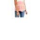 Blusa feminina estilo &amp; co, decote em V, tingida, em mistura de linho, rosa, tamanho extragrande