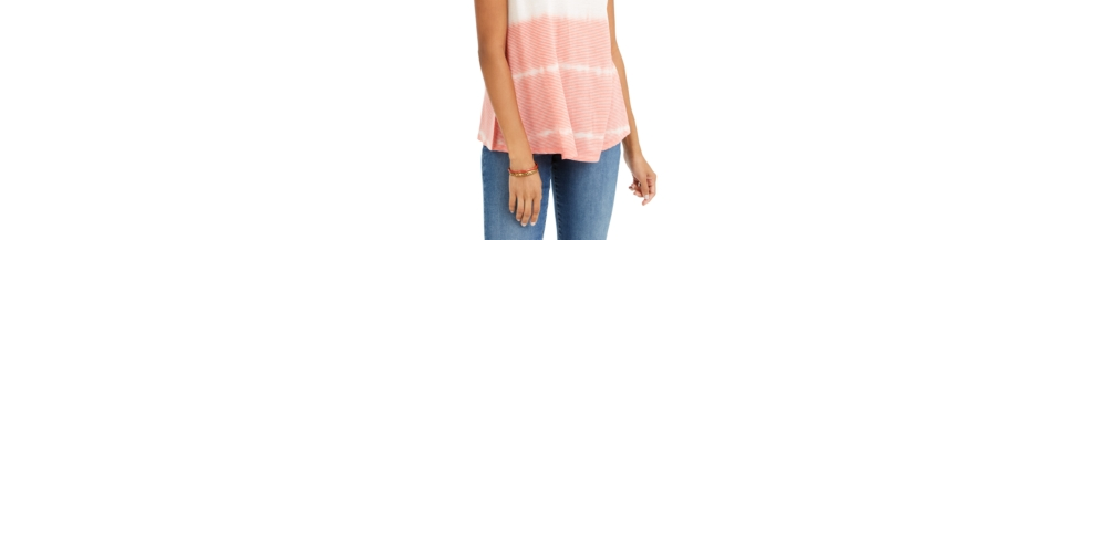 Blusa feminina estilo &amp; co, decote em V, tingida, em mistura de linho, rosa, tamanho extragrande