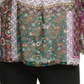 Blusa feminina Calvin Klein com estampa floral e babados, tamanho extragrande