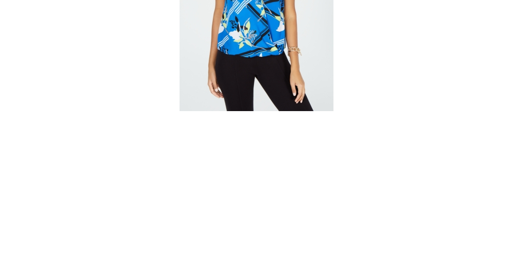 Blusa Alfani Feminina Ombre Surplice Azul Tamanho Pequeno