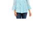 Charter Club Blusa Feminina Estampada com Babados Duplos Azul Tamanho XX-G