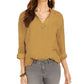 Blusa popover texturizada lisa feminina Style &amp; Co, amarela, tamanho extragrande