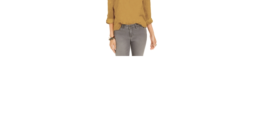 Blusa popover texturizada lisa feminina Style &amp; Co, amarela, tamanho extragrande