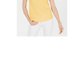 Camiseta feminina Charter Club de algodão com renda e detalhes, amarela, tamanho médio