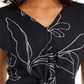 Blusa feminina Alfani com frente torcida, azul, tamanho M