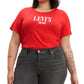 Camiseta Levi's Feminina Logo Vermelha Tamanho 2X