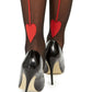 Meia-calça feminina INC International Concepts com costura traseira e coração, preta, tamanho X-S