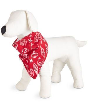 Pijama Família com Estampa de Enfeite Combinando, Bandana para Animais de Estimação, Vermelho, Tamanho P