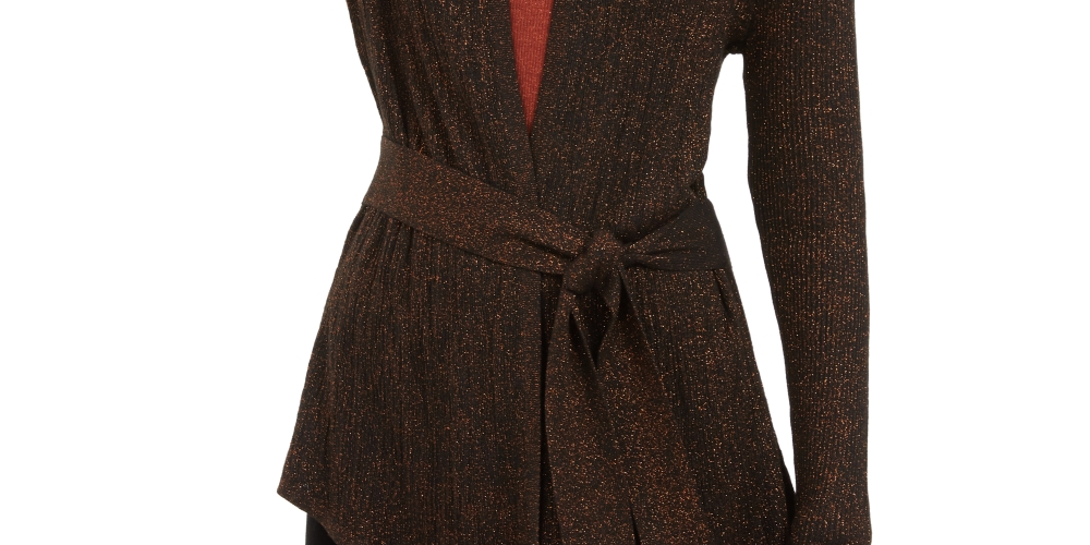 Cardigan metálico feminino INC International Concepts marrom tamanho X-Large