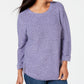 Karen Scott Suéter Feminino de Algodão Marmorizado Roxo Tamanho XS