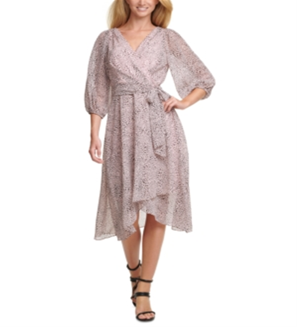 Vestido envelope falso feminino DKNY rosa tamanho 12