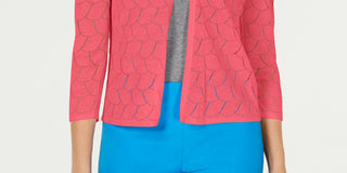 Cardigan feminino Pointelle Completer da Charter Club, rosa, tamanho pequeno