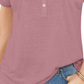 Blusa Henley de Linho e Manga Dolman Feminina Style &amp; Co Roxa Tamanho Grande