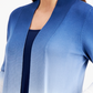 Cardigan feminino com acabamento em botões e tingimento por imersão JM Collection, azul, tamanho X-S