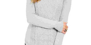 Camiseta feminina estampada de manga comprida e gola redonda Charter Club, cinza, tamanho pequeno grande