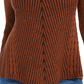 Camiseta feminina texturizada com manchas e gola redonda, tamanho bege, tamanho pequeno P