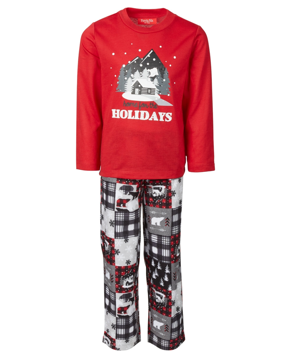 Pijama Família Feminino Combinando Infantil Cabana Patchwork Conjunto Cinza Tamanho 2T/3T
