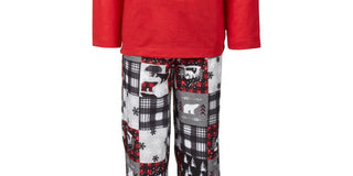 Pijama Família Feminino Combinando Infantil Cabana Patchwork Conjunto Cinza Tamanho 2T/3T