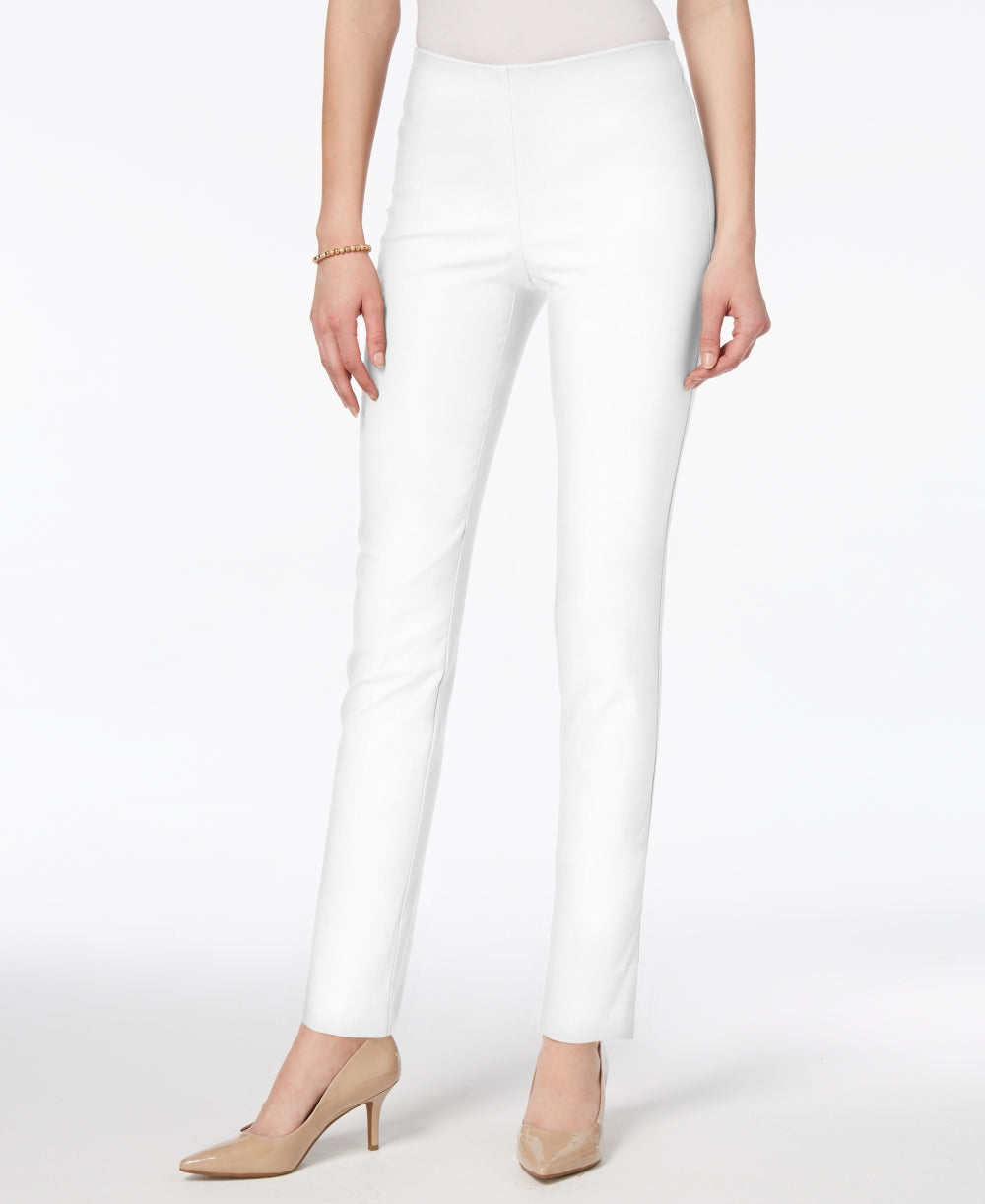 Calça feminina Chelsea Tummy Control Skinny Leg Tornozelo Charter Club Branca Tamanho 8