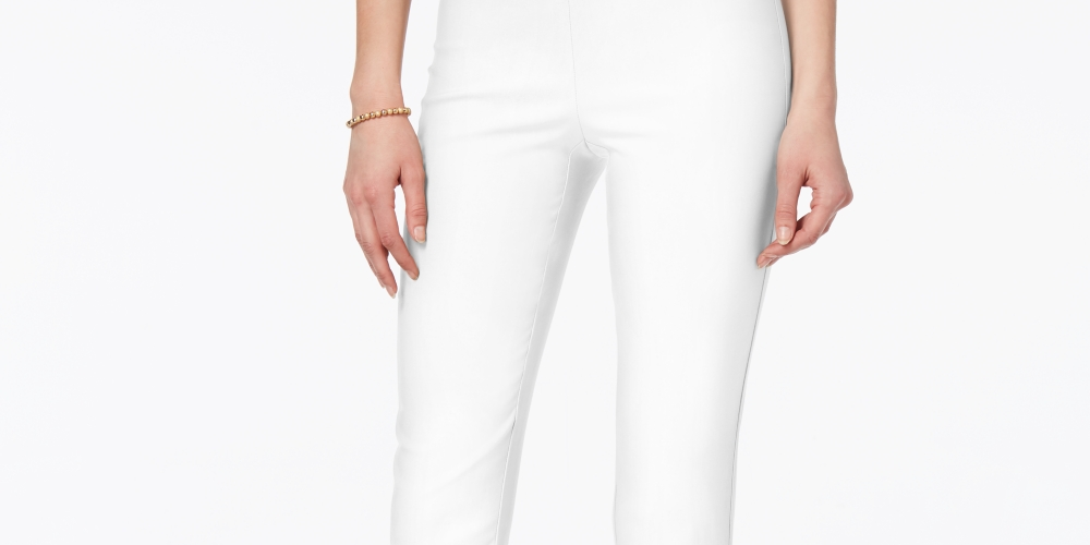 Calça feminina Chelsea Tummy Control Skinny Leg Tornozelo Charter Club Branca Tamanho 8