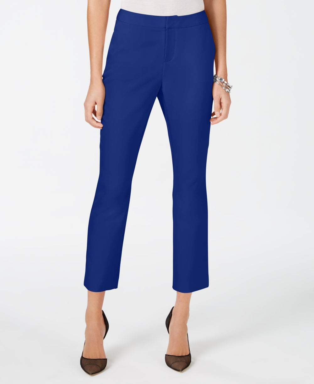 Calça feminina cropped reta INC International Concepts, azul, tamanho 6