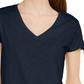 Blusa feminina com mangas amarradas e babados, estilo &amp; co, azul, tamanho pequeno